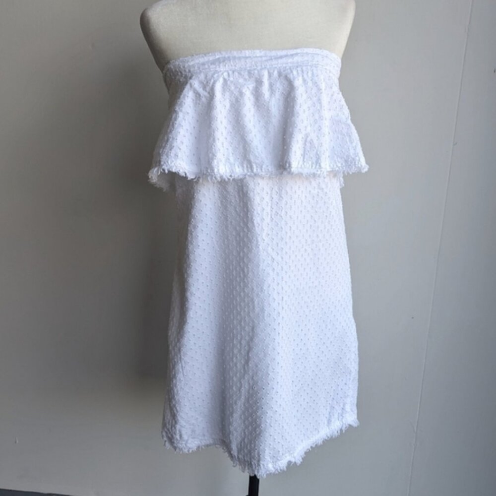 Bella Dahl white eyelet strapless tube dress